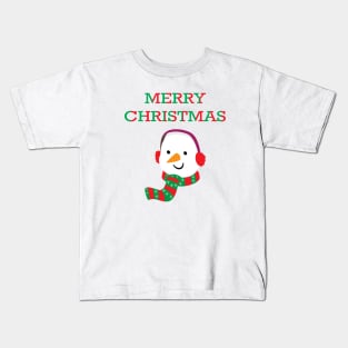 Merry Christmas Snowman Kids T-Shirt